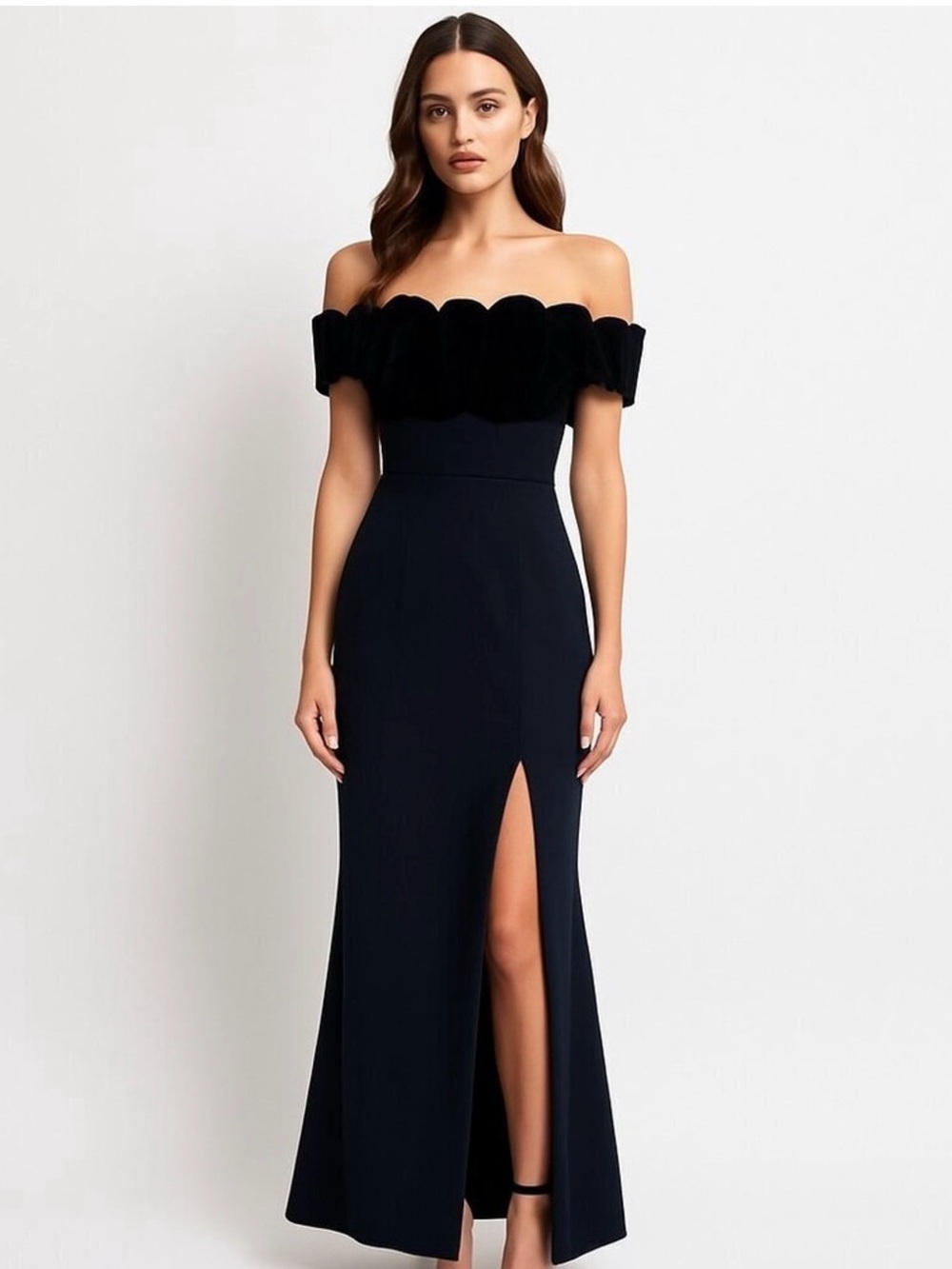 Vintage Saks Fifth Avenue Strapless Velvet & Satin Gown | Tomasz Starzewski | 8